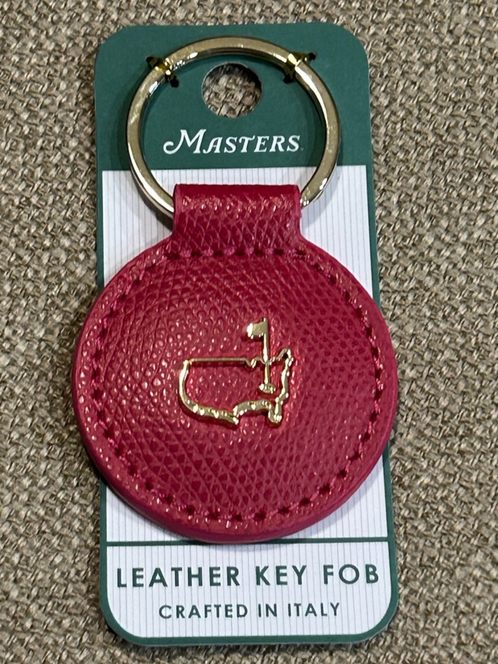 NWT…2026 Authentic Masters Pink Leather Key Fob